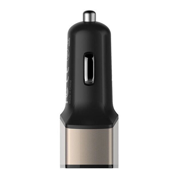 Nillkin Celerity automobilinis įkroviklis – 2x USB-A + 1x USB-C, 32W (auksinis)