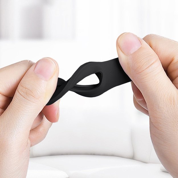 Crong silikoninis dėklas su raktų pakabu – apsauginis dėklas Apple AirTag raktų pakabukui (juodas) 5