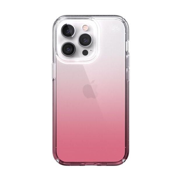 Speck Presidio Perfect-Clear + Ombre – iPhone 13 Pro dėklas su MICROBAN danga (Clear/Vintage Rose)