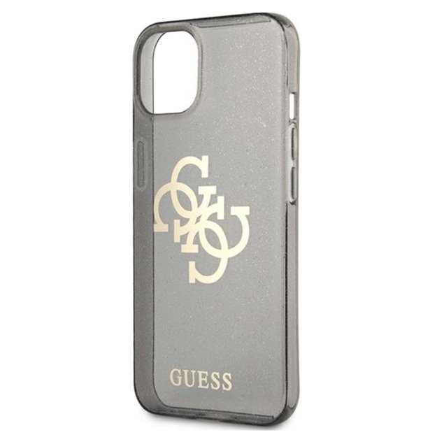 Guess Glitter 4G Big Logo – dėklas, skirtas iPhone 13 mini (juodas)