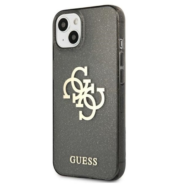 Guess Glitter 4G Big Logo – dėklas, skirtas iPhone 13 mini (juodas)