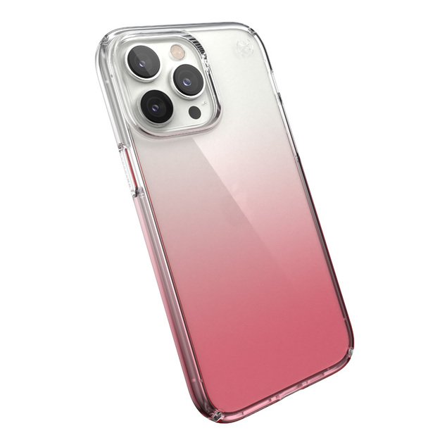 Speck Clear Presidio Perfect-Clear + Ombre – „iPhone 14 Pro Max“ skirtas dėklas su „MICROBAN“ („Clear / Vintage Rose Fade“)