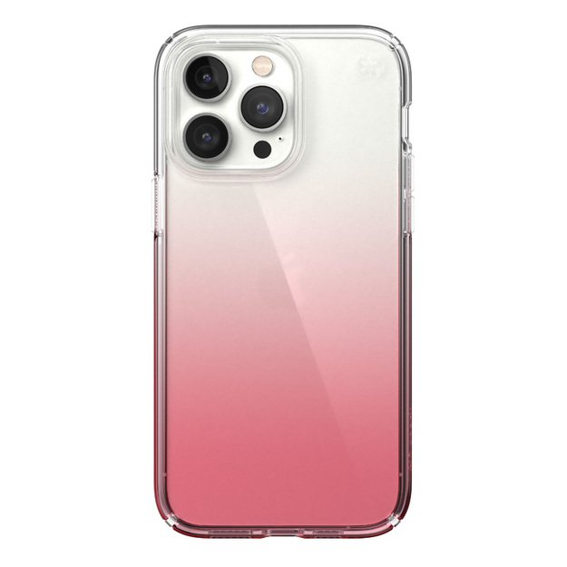 Speck Clear Presidio Perfect-Clear + Ombre – „iPhone 14 Pro Max“ skirtas dėklas su „MICROBAN“ („Clear / Vintage Rose Fade“)