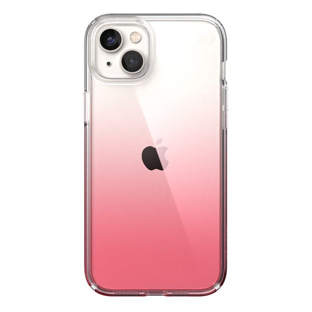 Speck Presidio Perfect-Clear + Ombre – iPhone 15 Plus / 14 Plus dėklas su MICROBAN (Clear / Vintage Rose Fade)