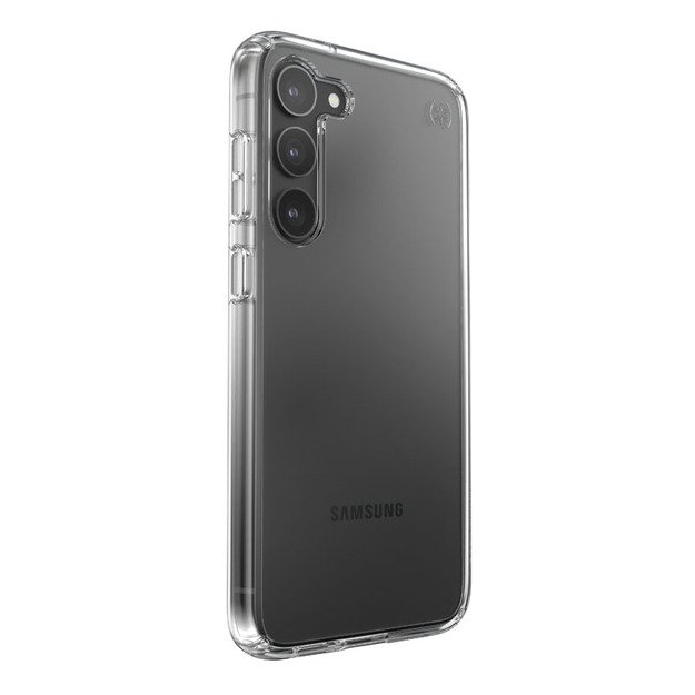 Speck Presidio Perfect-Clear – Samsung Galaxy S23+ dėklas su MICROBAN danga (skaidrus)