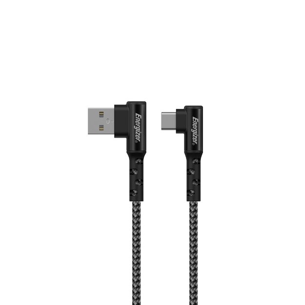 Energizer Ultimate – žaidimų laidas iš USB-A į USB-C 90° 2m (juodas)