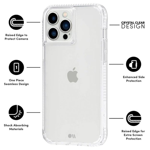 Case-Mate Tough Clear Plus – dėklas, skirtas iPhone 13 Pro Max (skaidrus)