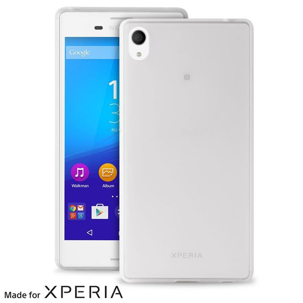 PURO Ultra Slim 0.3 Cover MFX – dėklo rinkinys + folija Xperia M4 AQUA ekranui (permatoma)