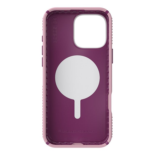 Speck Presidio2 Grip ClickLock & MagSafe – dėklas, skirtas iPhone 16 Pro Max (trečiadienio rožinė / Boysenberry violetinė / balta)
